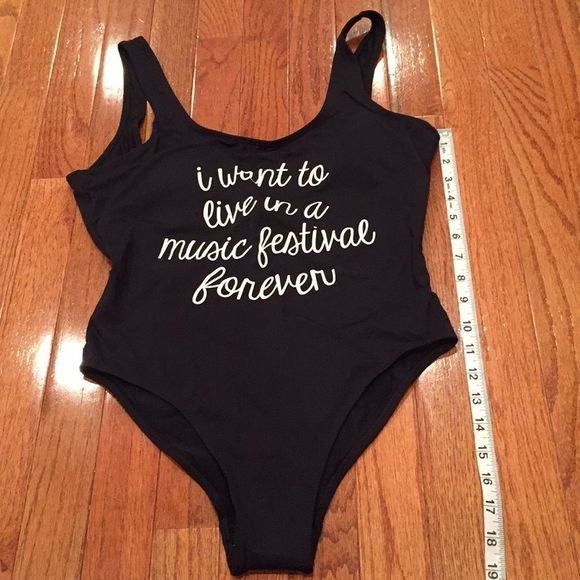 💗 Rue Bleu One Piece Black Swimsuit Medium NWT - Picture 2 of 6
